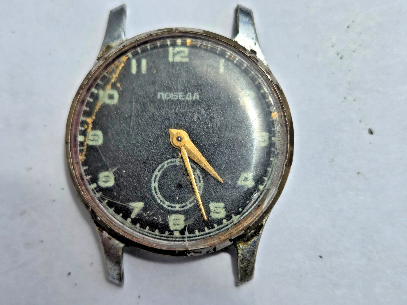 Russian Wristwatch Watch Pobeda , Victory . Made in USSR . Not working for parts