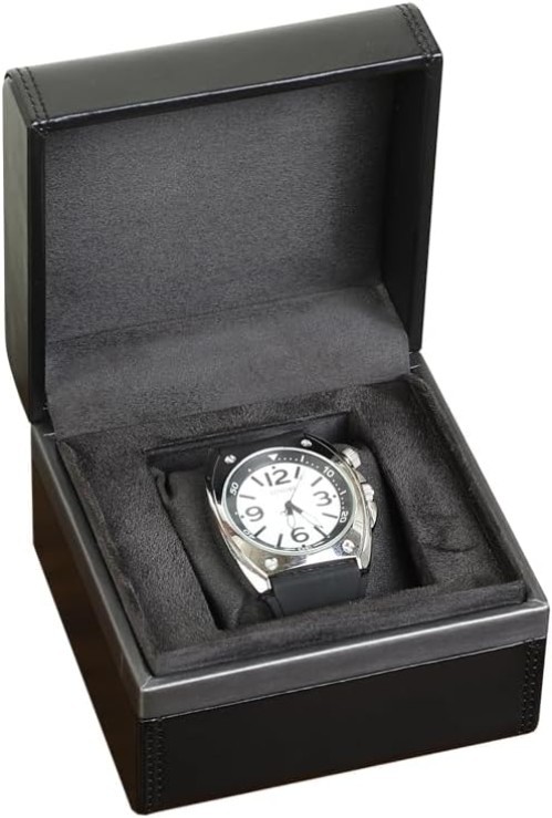 Single Watch Box, Microfiber Leather Watch Case with Soft Velvet Pillow, Tra…
