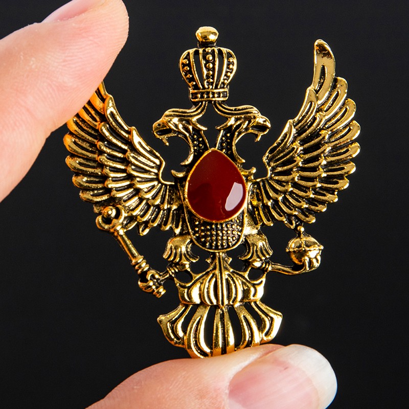 Retro Wing Metal Pin Vintage Eagle Badge Brooch Crown Lapel Pin Men Access JL