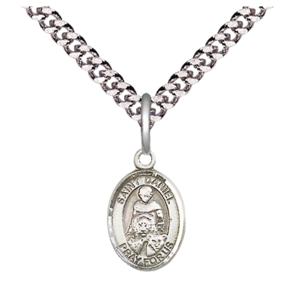 Small Size Pewter Saint St. Daniel Medal Pendant 24″ Endless Necklace & Gift Box