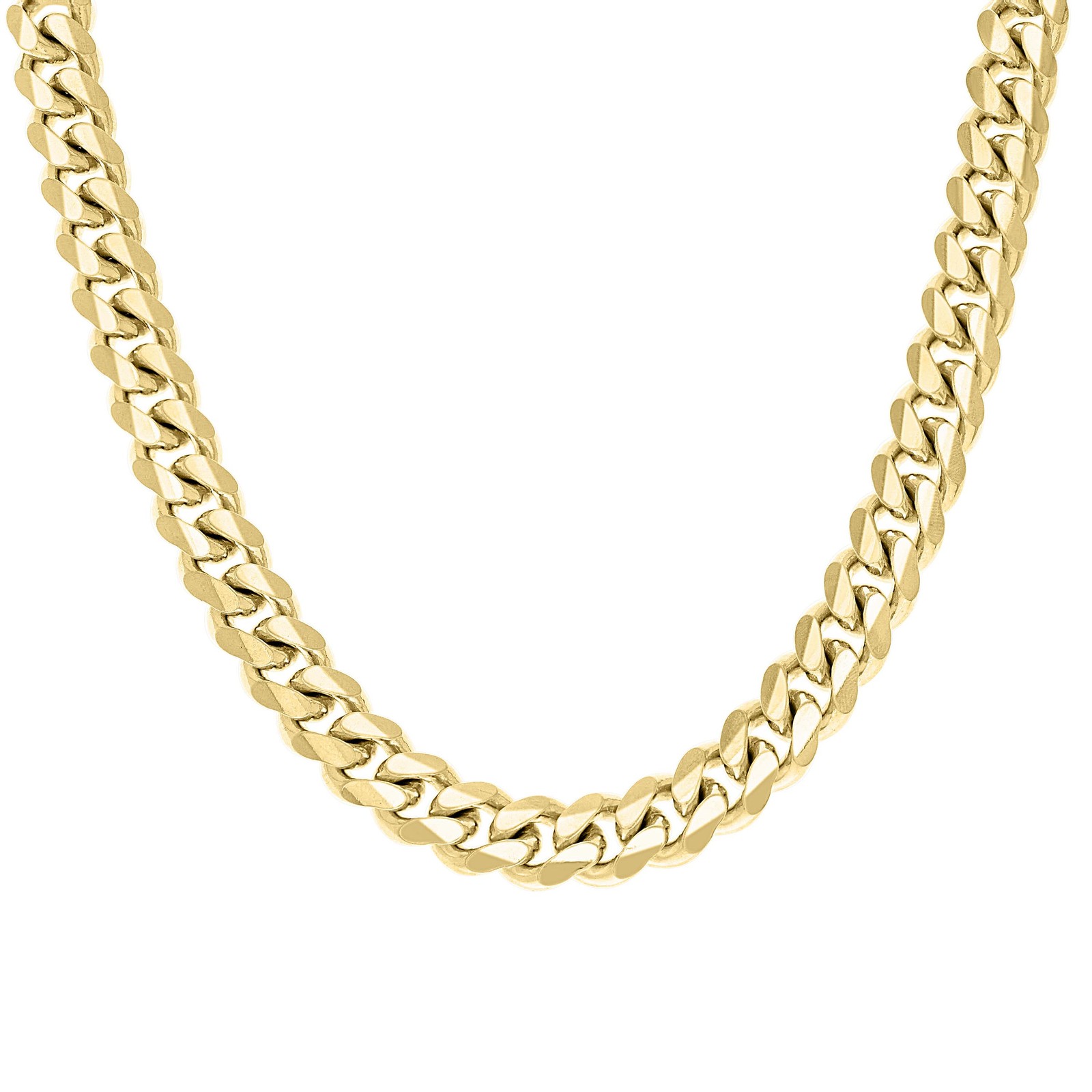 925 Sterling Silver Yellow Gold Plated 12mm Solid Miami Cuban Chain | 20″ to 26″