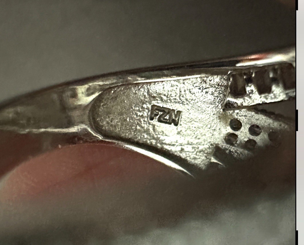 FZN Fuzion Creations 925 Sterling Silver CZ PaveBaguette Halo Cocktail Ring 5.25