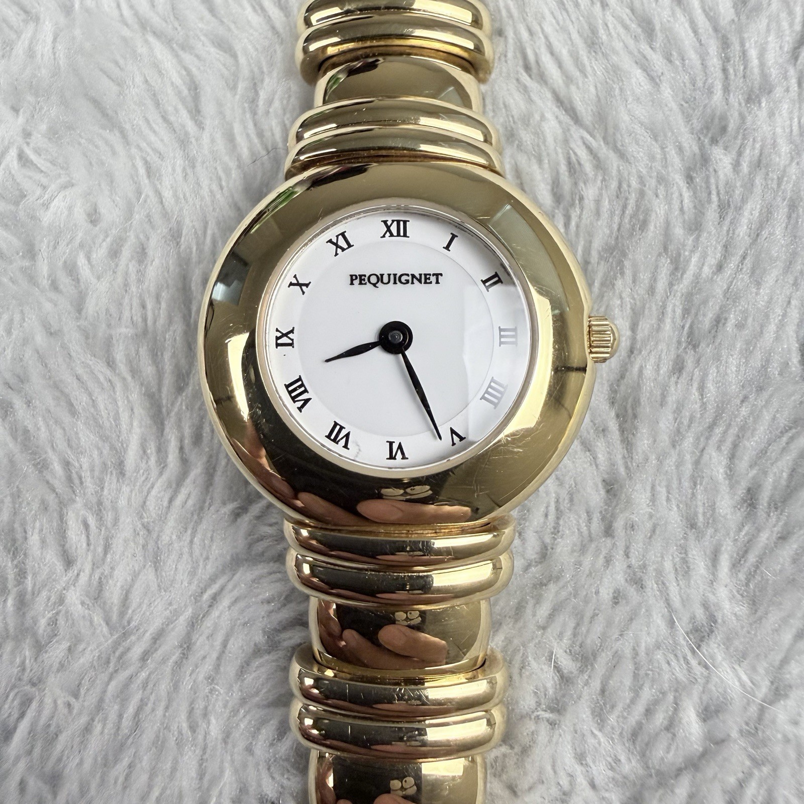 Pequignet Emile Moorea Watch Swiss 18k Gold Rolled Women’s Quartz NEW BATTERY