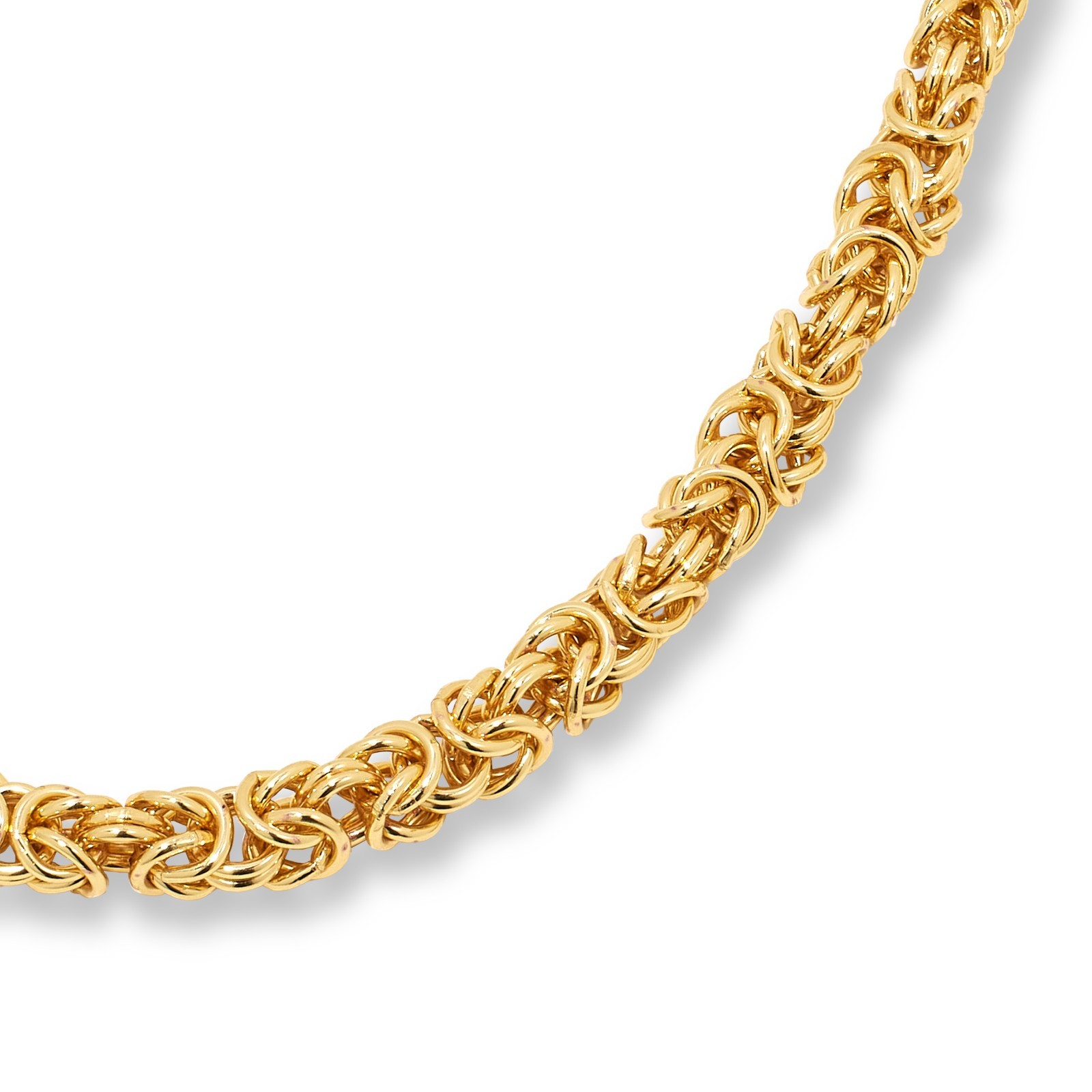 Bellezza 18k gold layrd Bronze Byzantine Necklace & Bracelet 2-piece Set 7″ 18″