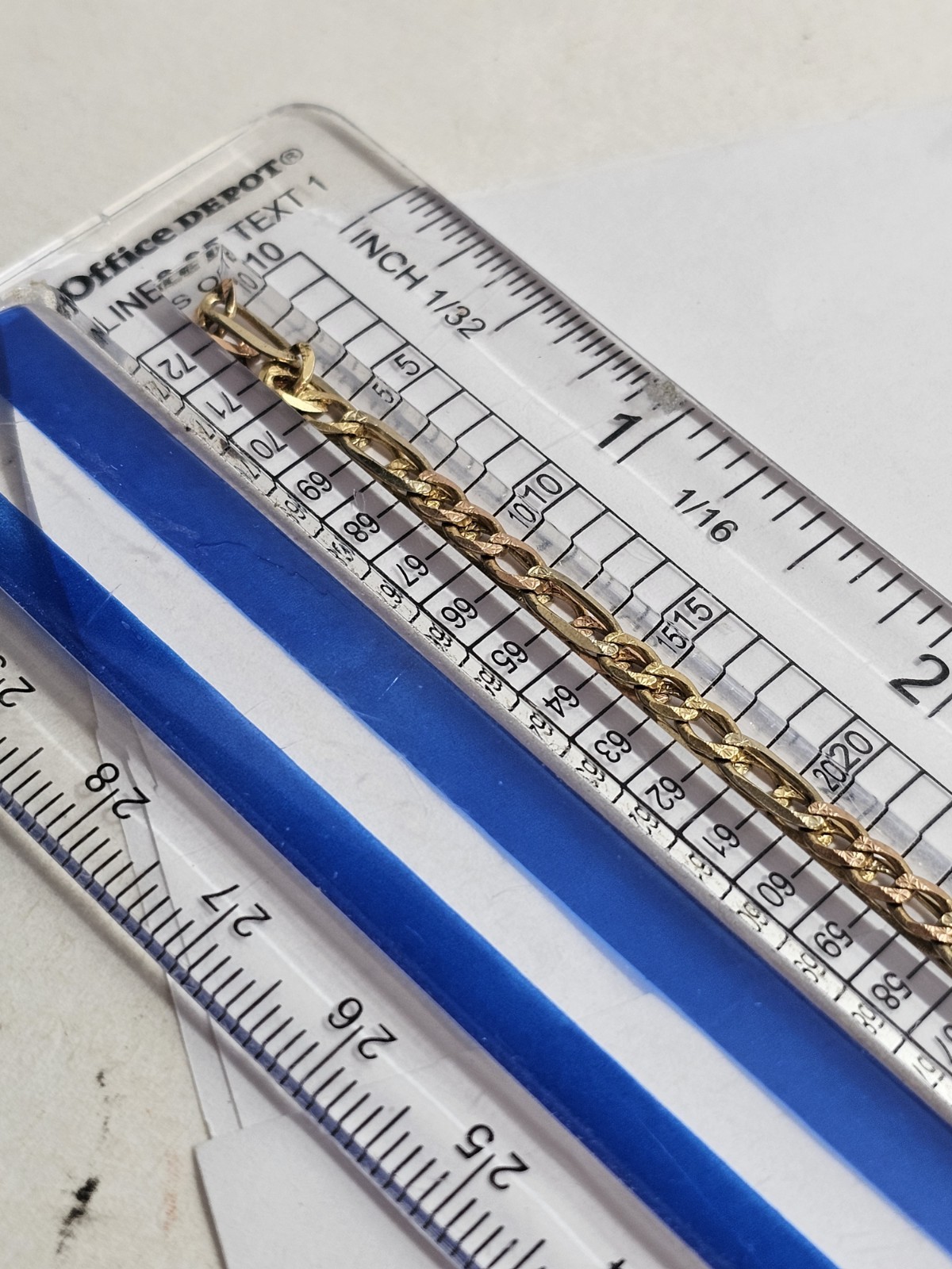 Solid 14k gold tri-color figaro chain necklace 8.grams 24″