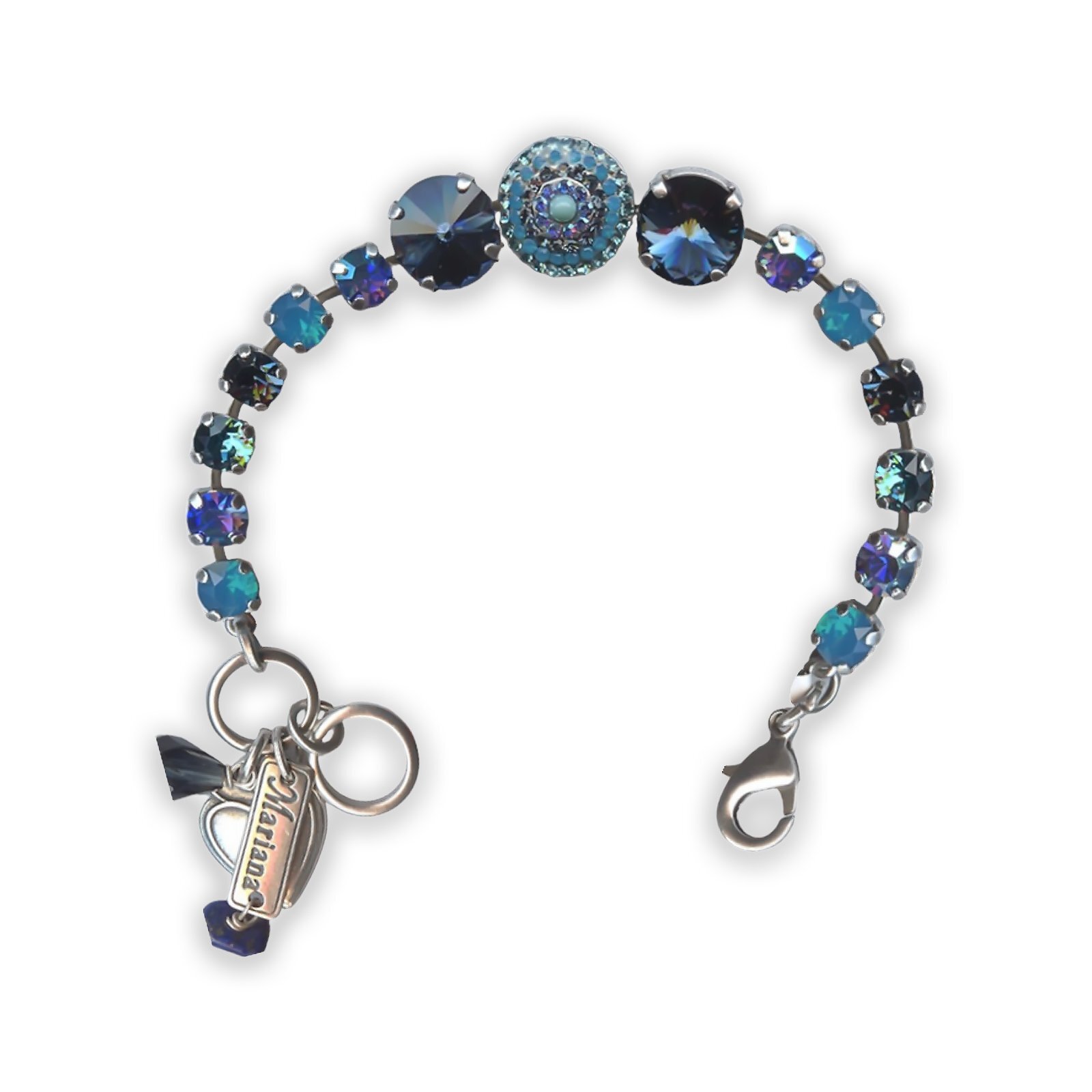 Bracelet by Mariana My Treasures Coll. Fab Montana, Aquamarine, Caribbean Blu…
