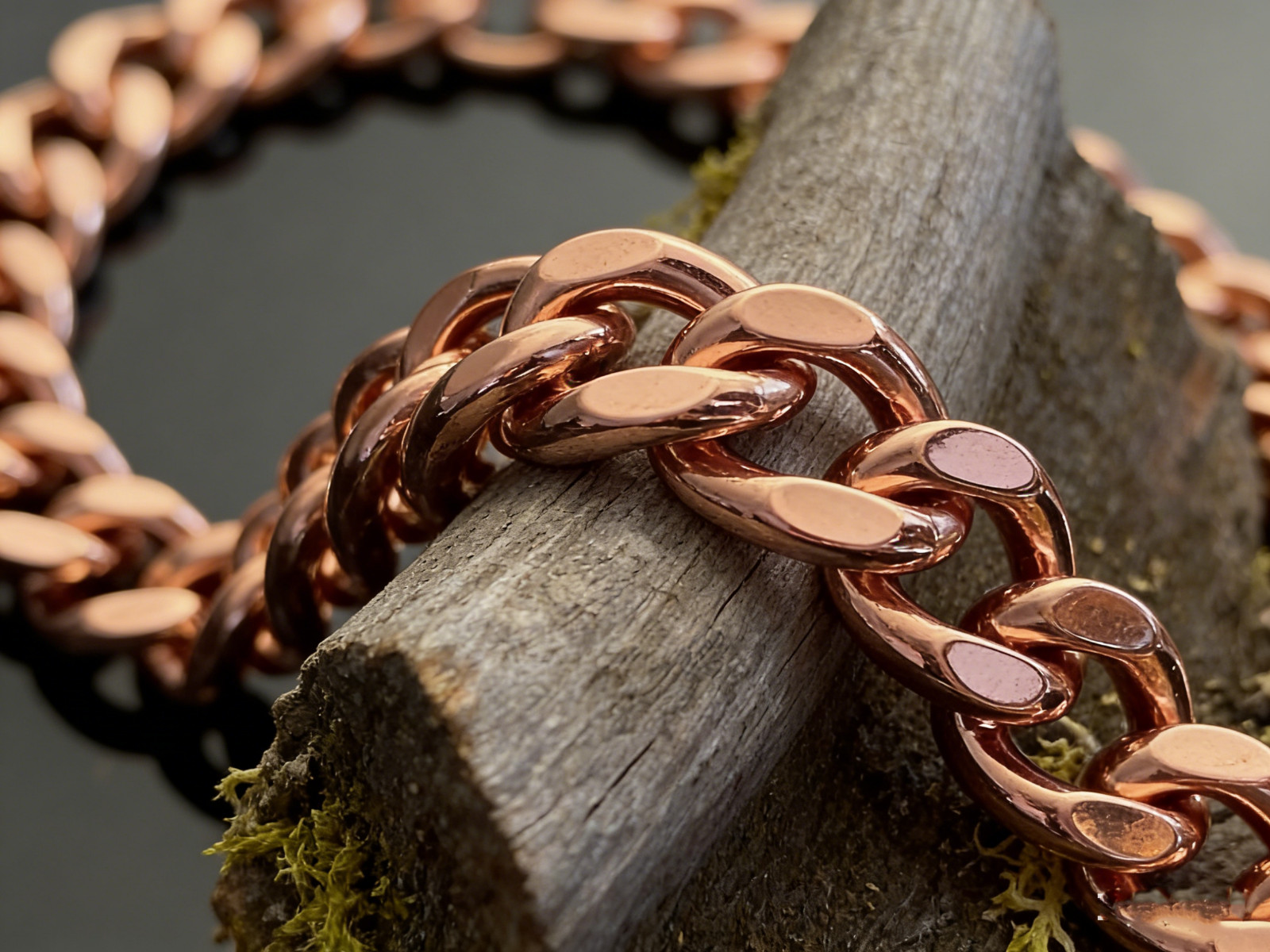 9 in Pure Solid Copper Bracelet Arthritis Cuban Chain Curb Link Rider Bracelet
