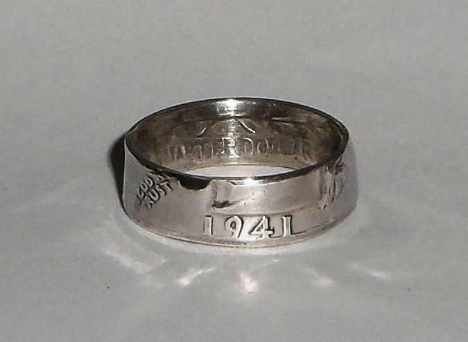Coin ring hand made from US SILVER QUARTER 1940-1964 SIZES 4-8.5