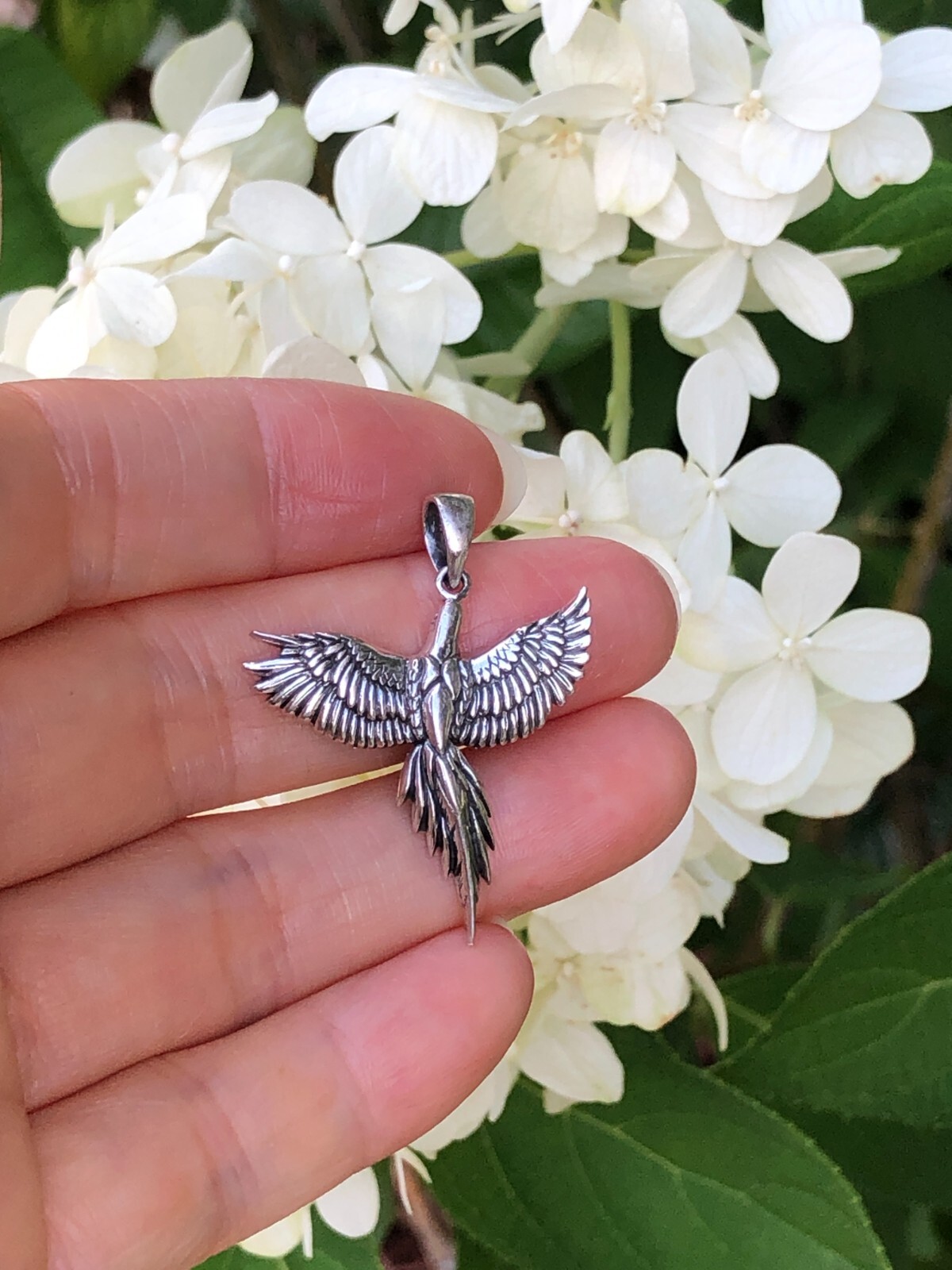 925 Sterling Silver Phoenix Pendant for necklace Womens 25mm(0.98″)/33mm(1.3″)