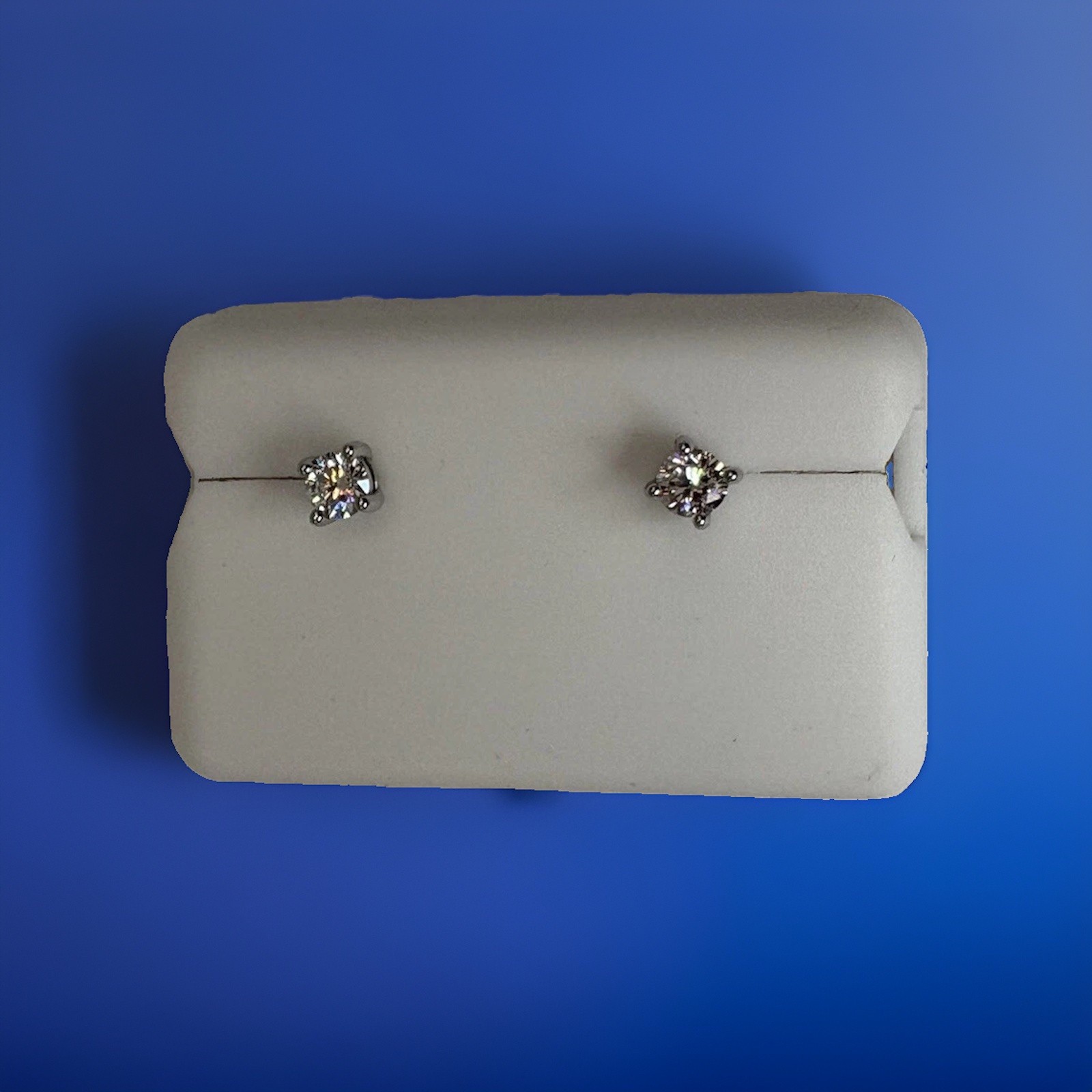 Solid 925 Sterling Silver & Moissanite Screw Back Earrings .25 CTW