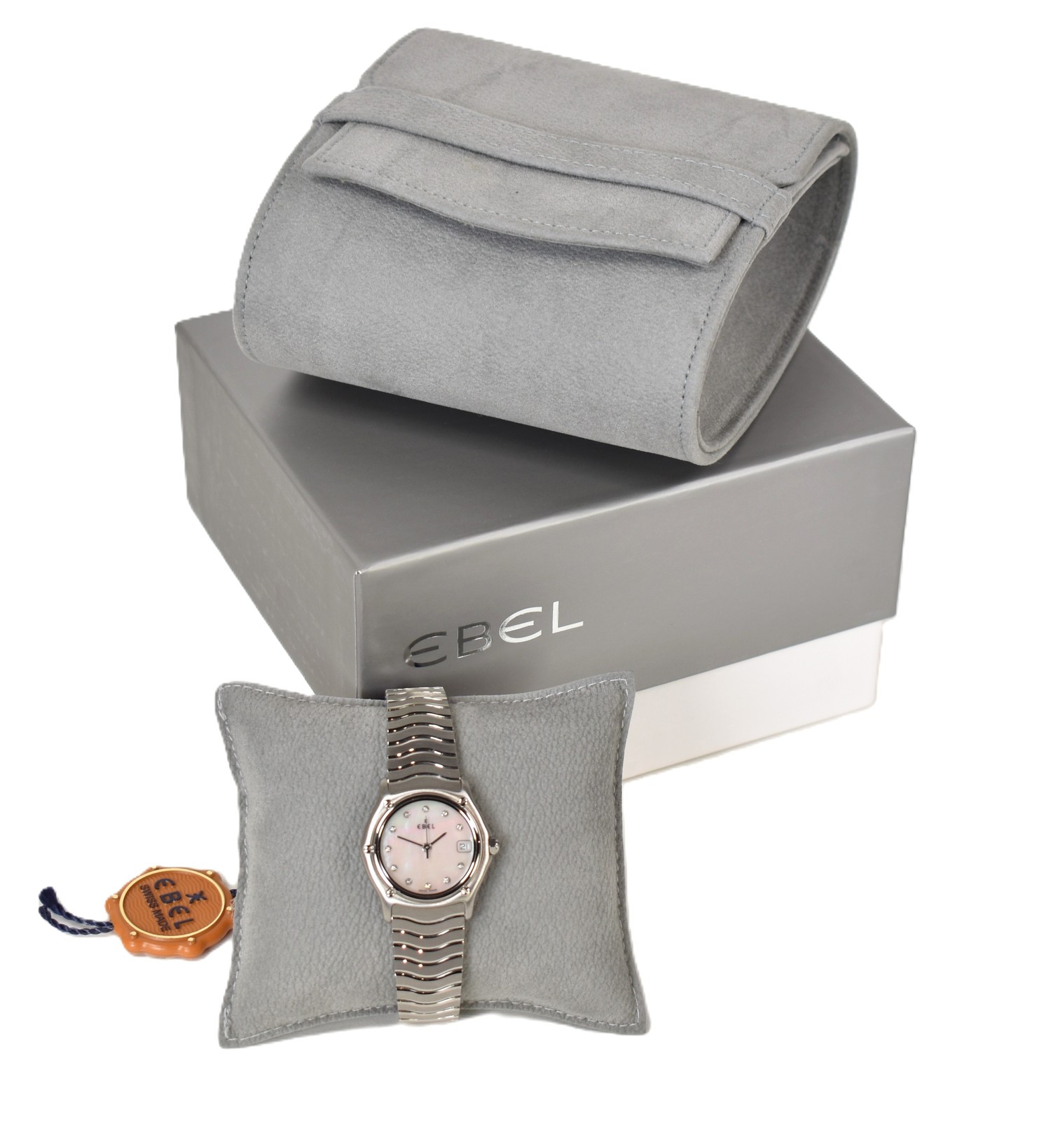 Ebel Classic Ladies Watch 9087121 – MOP Dial, Diamond Markers, Date, Stainless S