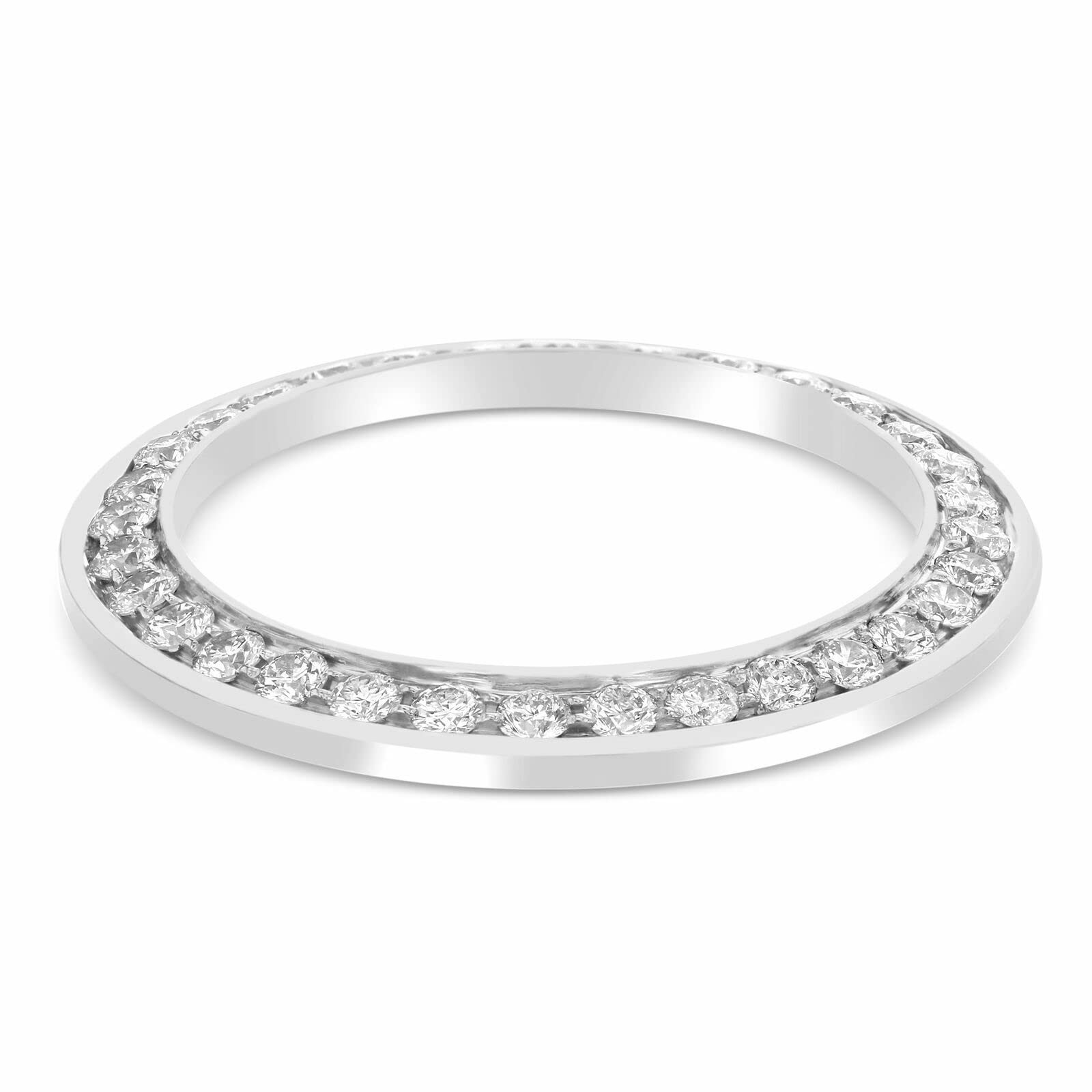 MIDSIZE 2CT Bead Set Moissanite Bezel 14KW for Rolex 31MM 78266 78286 68159