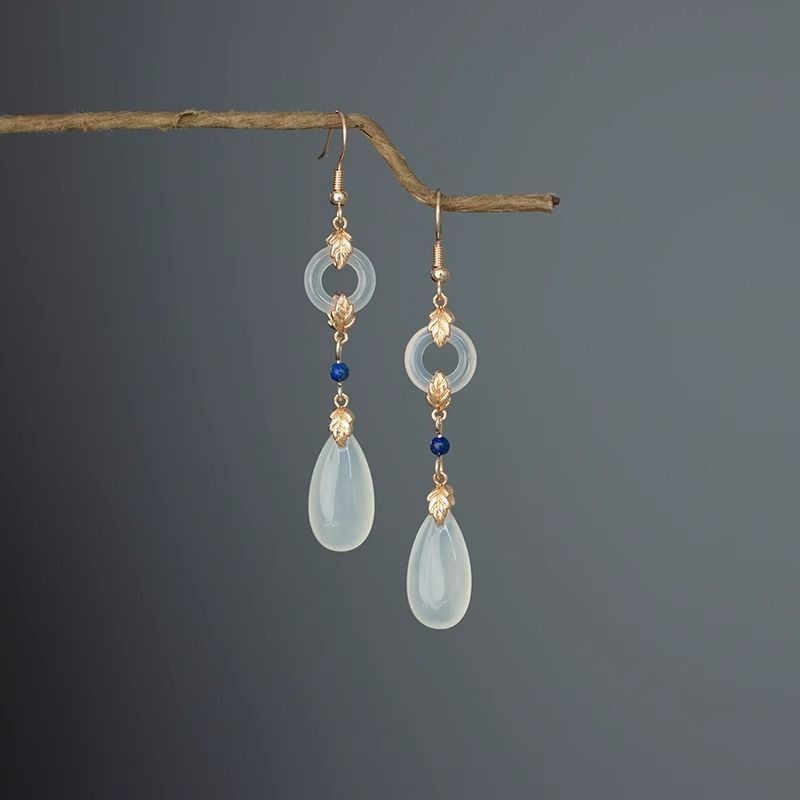 Ping An Buckle Drop Earrings Ancient Style Accessories Trinket Earrings –
