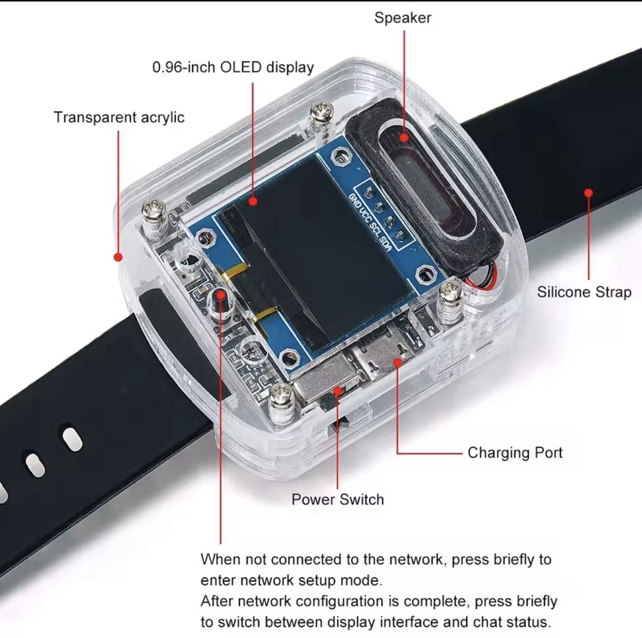 New AI Voice Build Your Own Watch Electronic kit Development Board Oled Screen