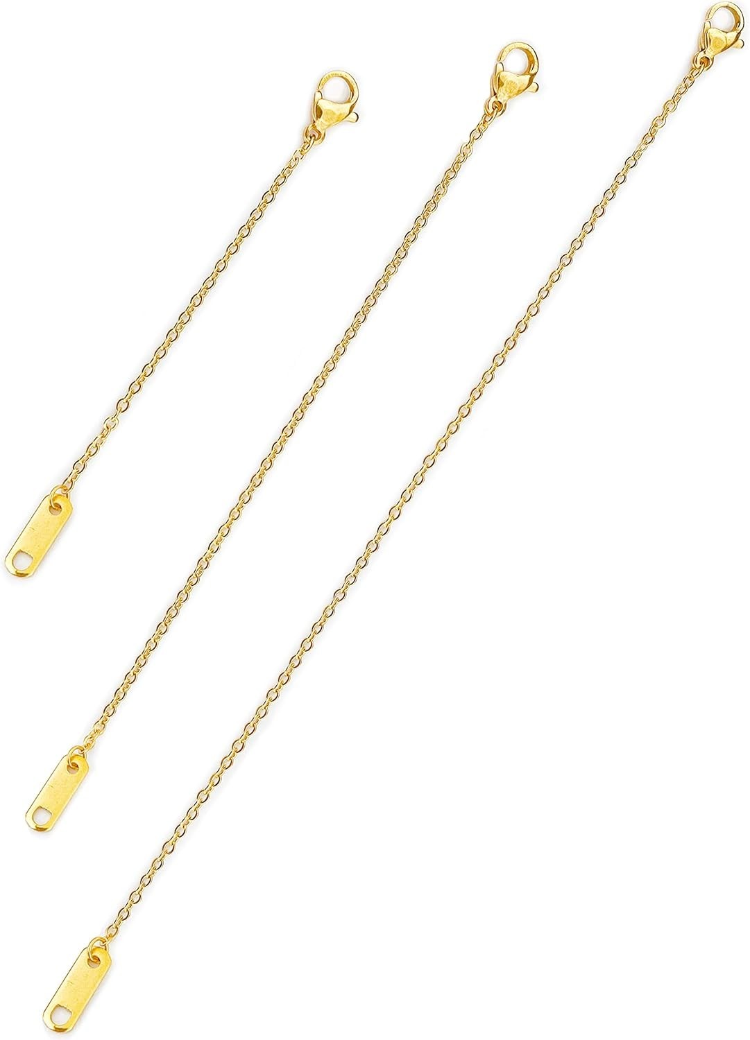 18k Gold Plated Necklace Extenders Delicate Necklace Extender Chain Set for W…