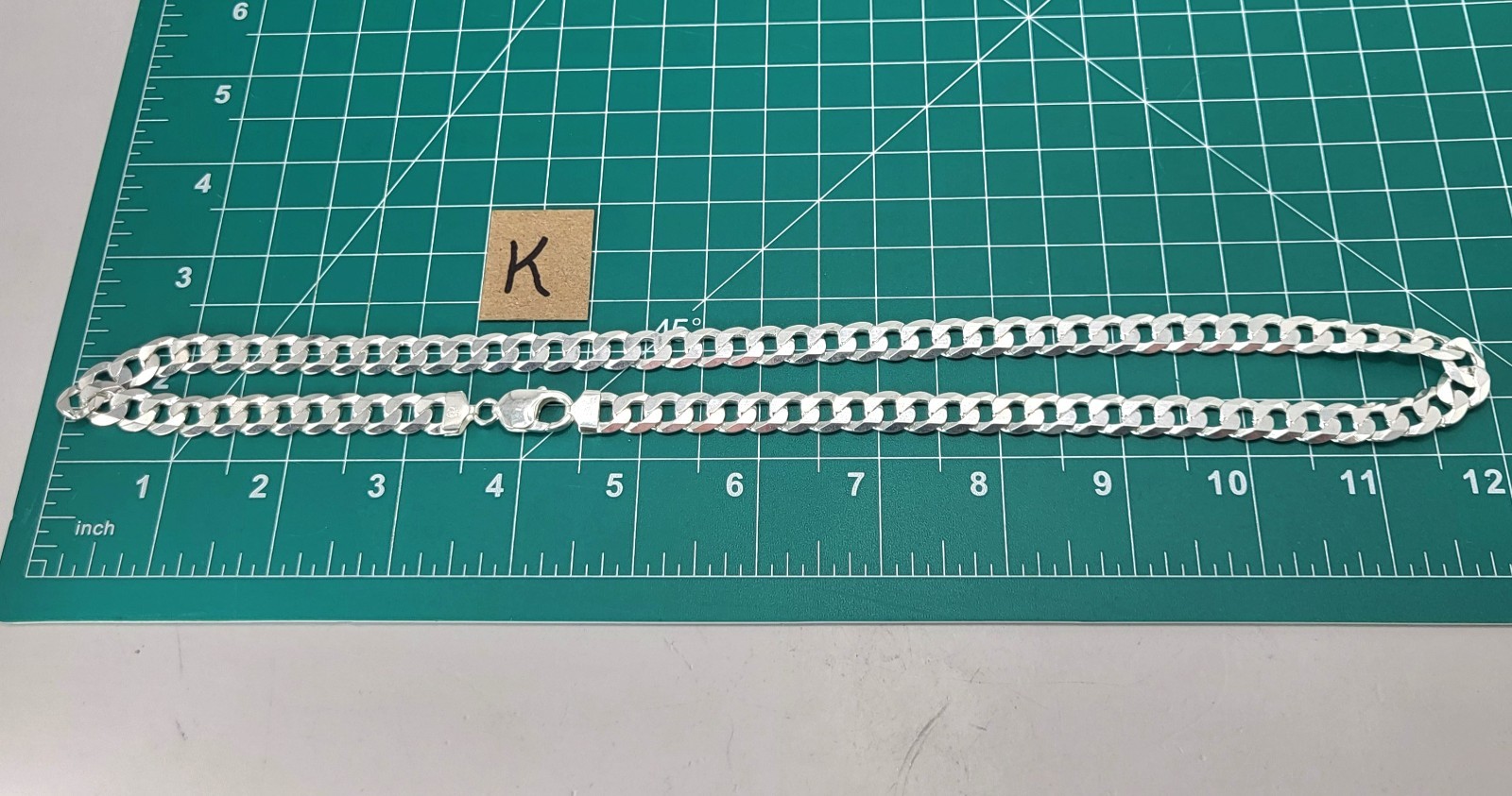 Vintage Italy Curb Link Chain Necklace GM SRA Approx 59 Grams Sterling 24″ 9mm