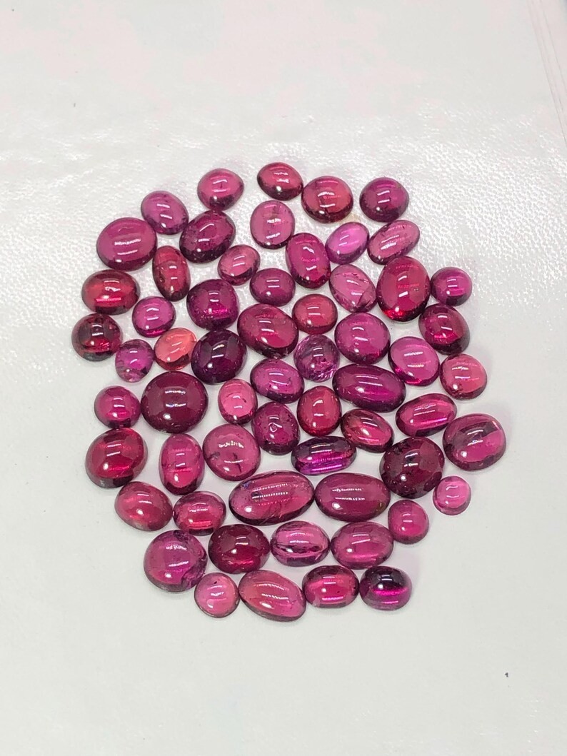 Natural Garnet Cabochon Lot 83.05 Ct Pink Red Oval Loose Gemstone Cabochon Lot
