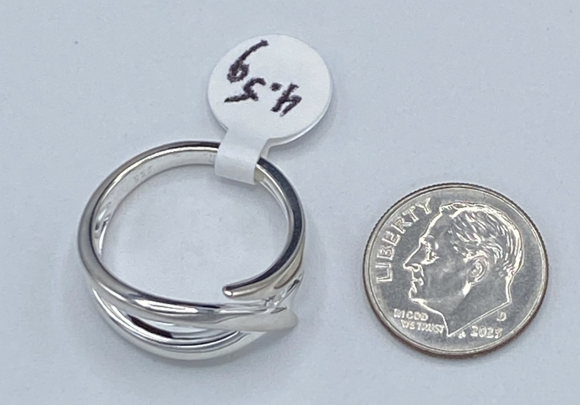 Kit Heath Twine Thorn Crossover Ring Sterling Silver Size 8 NWT