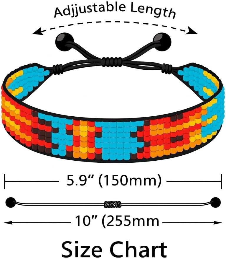 Tribal Pattern Beaded Bracelet – Adjustable Handmade Jewelry for Every Occasion