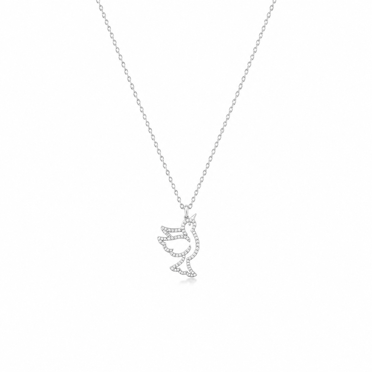 0.30Ct Round Moissanite Pendant Necklace Whit 18″ Chain in 925 Silver for Women