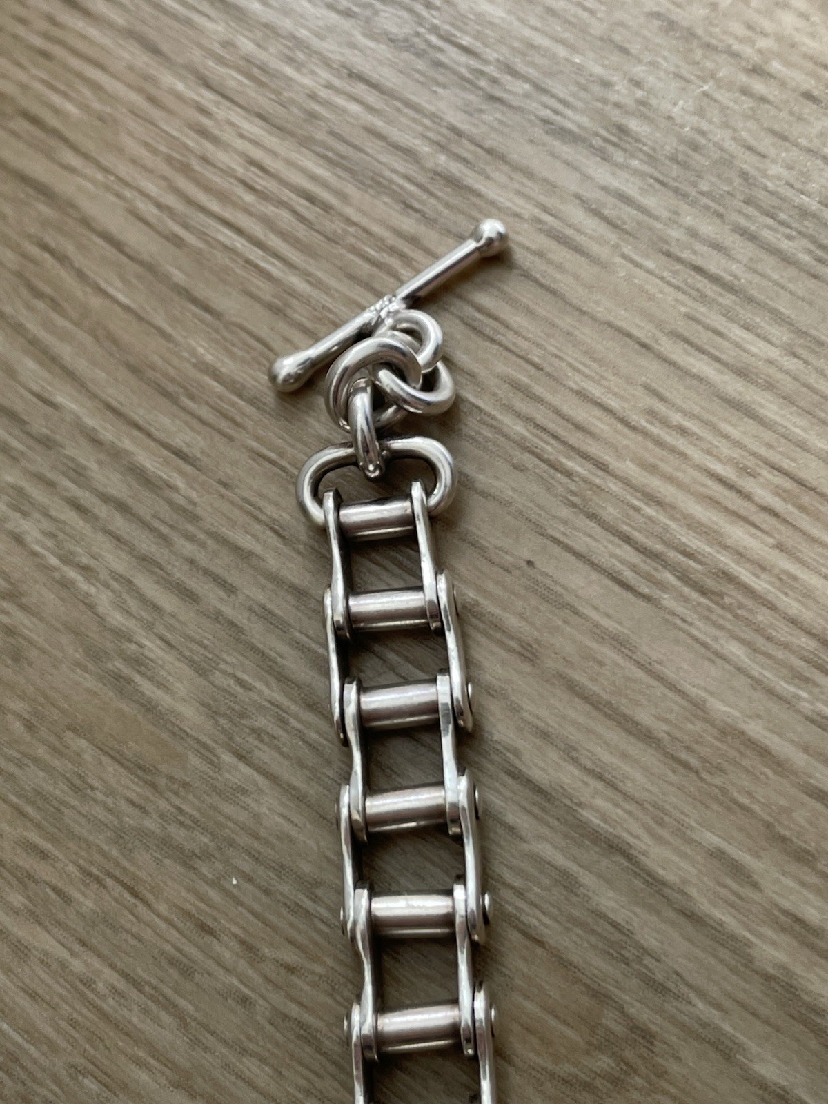 Sterling Silver Bracelet Bike Chain Modernist T Bar Heavy Statement (50g)