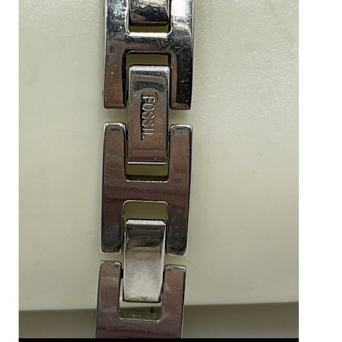 Fossil F2 ES-9389 Timepiece Square Navy Blue Stainless Steel Watch new Battery *