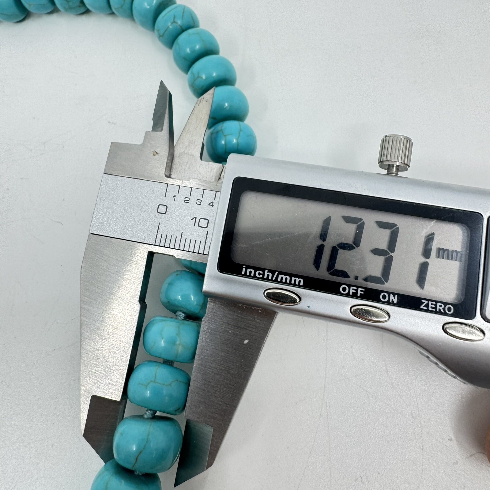 Knotted Turquoise Dyed Howlite Necklace 12.3mm 18”