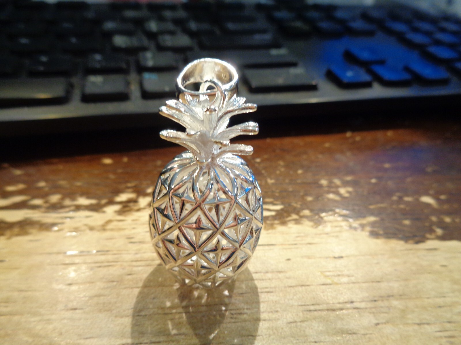 22.5MM BOLD HEAVY SOLID 925 SILVER EXTRA-EXTRA LARGE HAWAIIAN PINEAPPLE PENDANT