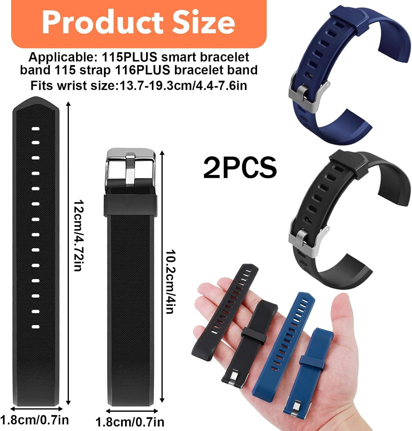 Watch Bands Replacement for Id115Plus HR, Very Fit Pro Activity Fitness Tracker