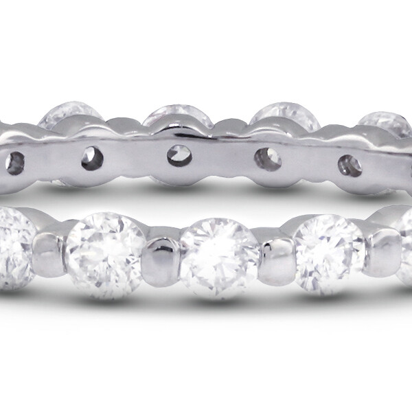 2.96 Carat Total D/VVS1/Ideal Round Diamonds 14k/w Classic Anniversary Band 3.8g