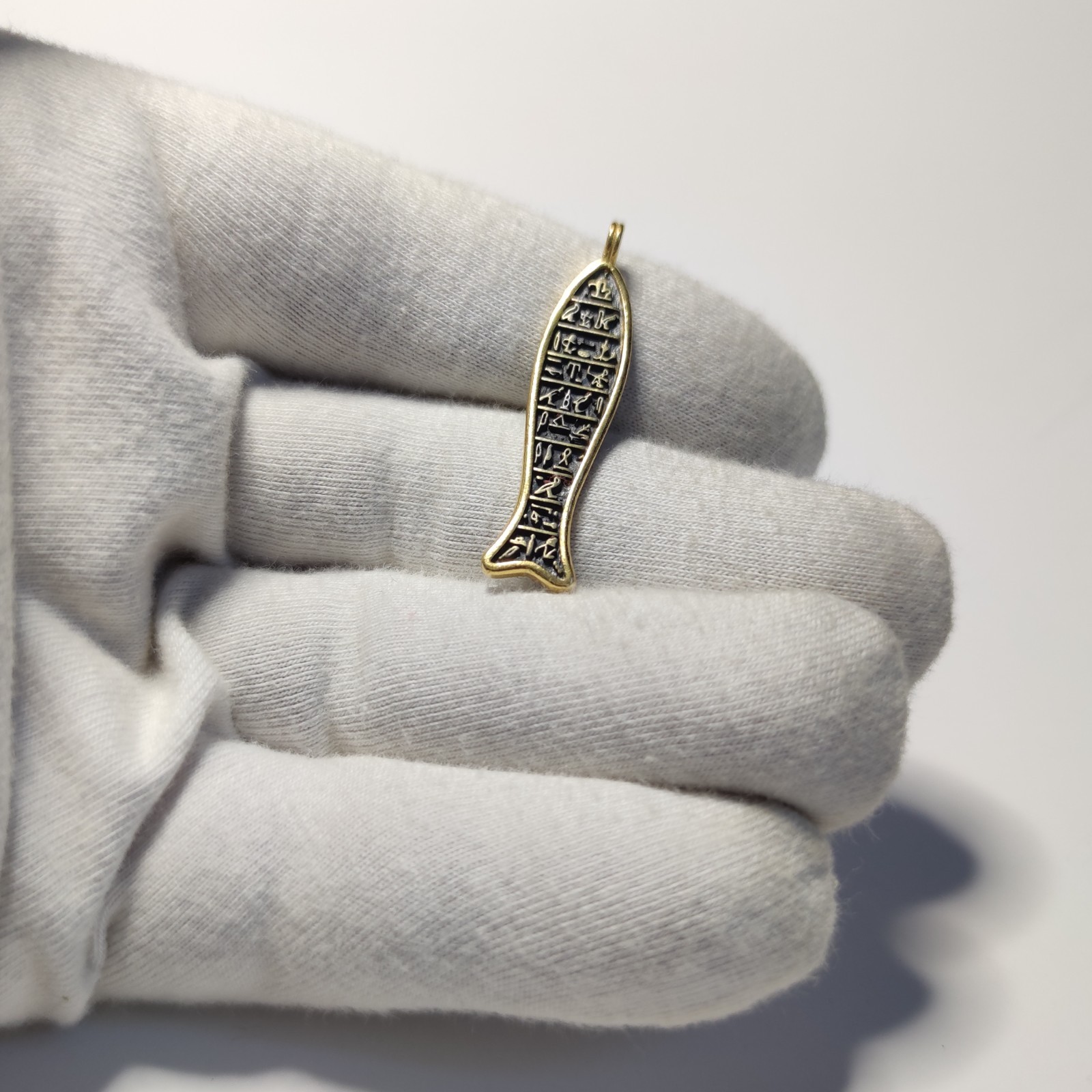 Ancient Egyptian Pendant hieroglyph fish charm Birthday Gift Idea