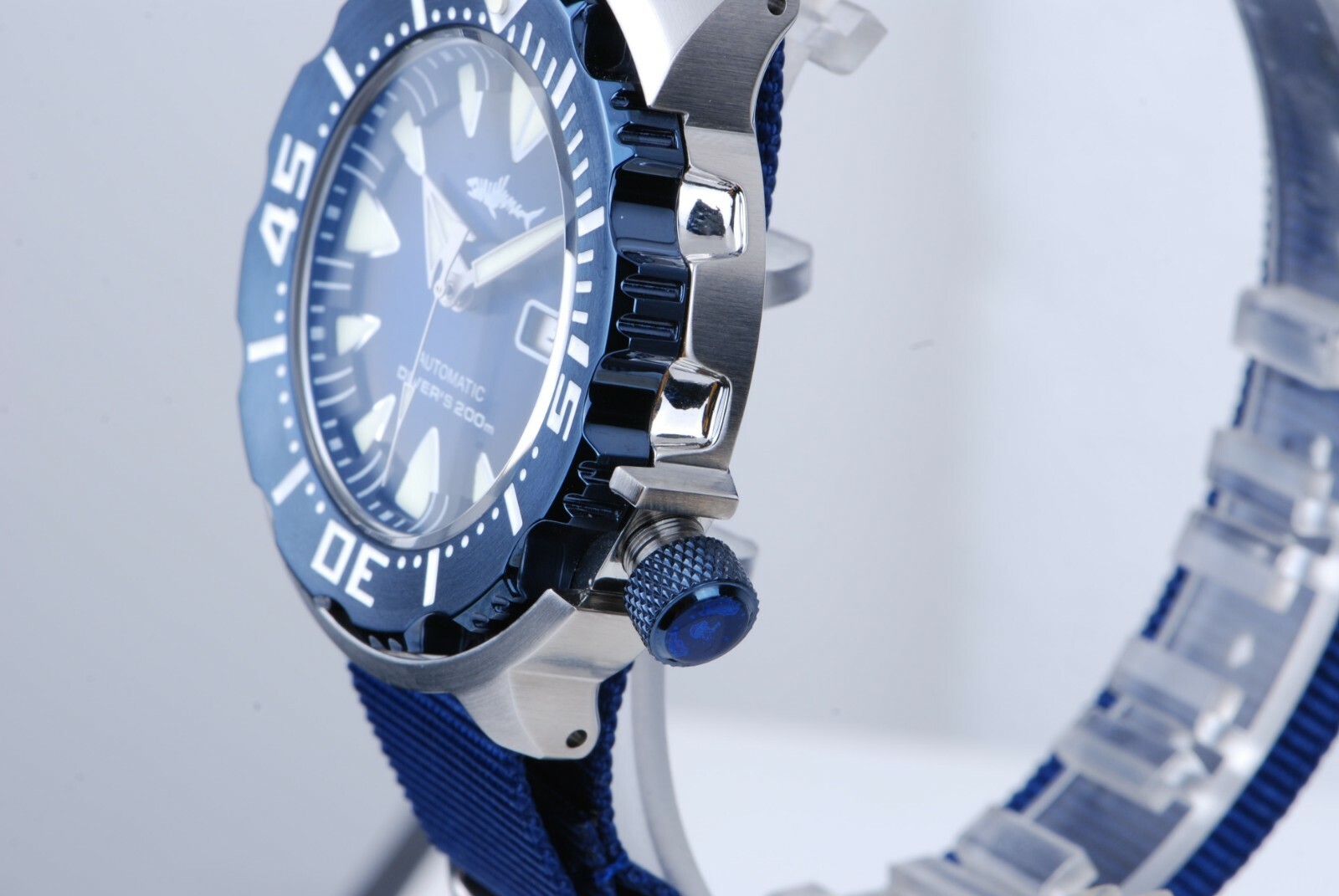 Heimdallr Sharkey Ocean Monster PVD BLUE NH36 Day Date Automatic 200m Dive Watch