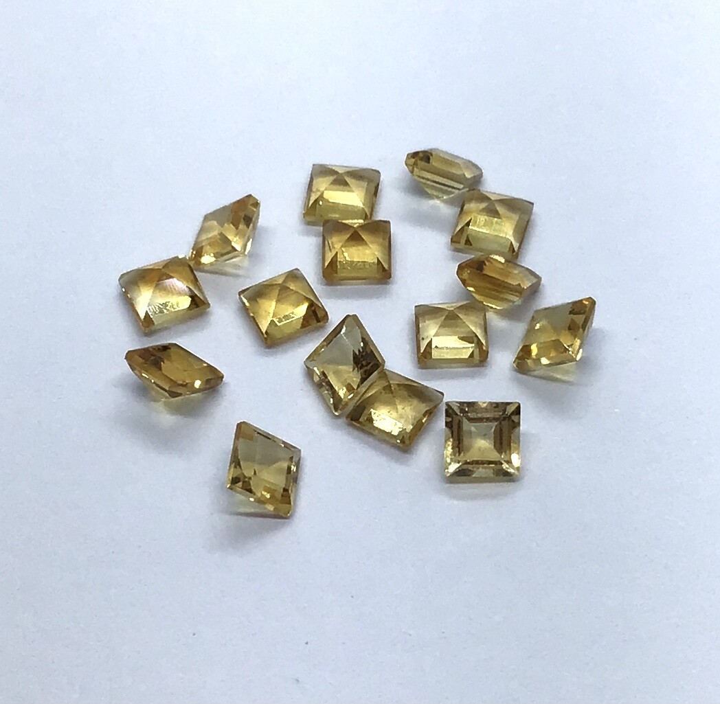 Natural Citrine Square Cut Faceted Loose Gemstone For Making All Type Jewelry