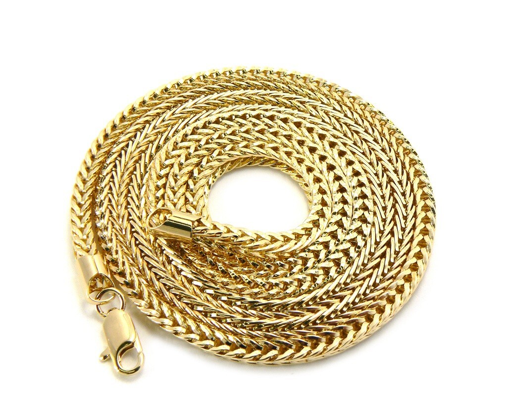 HIP HOP 4mm WIDE 24″ LONG GOLD PLATED FRANCO CHAIN