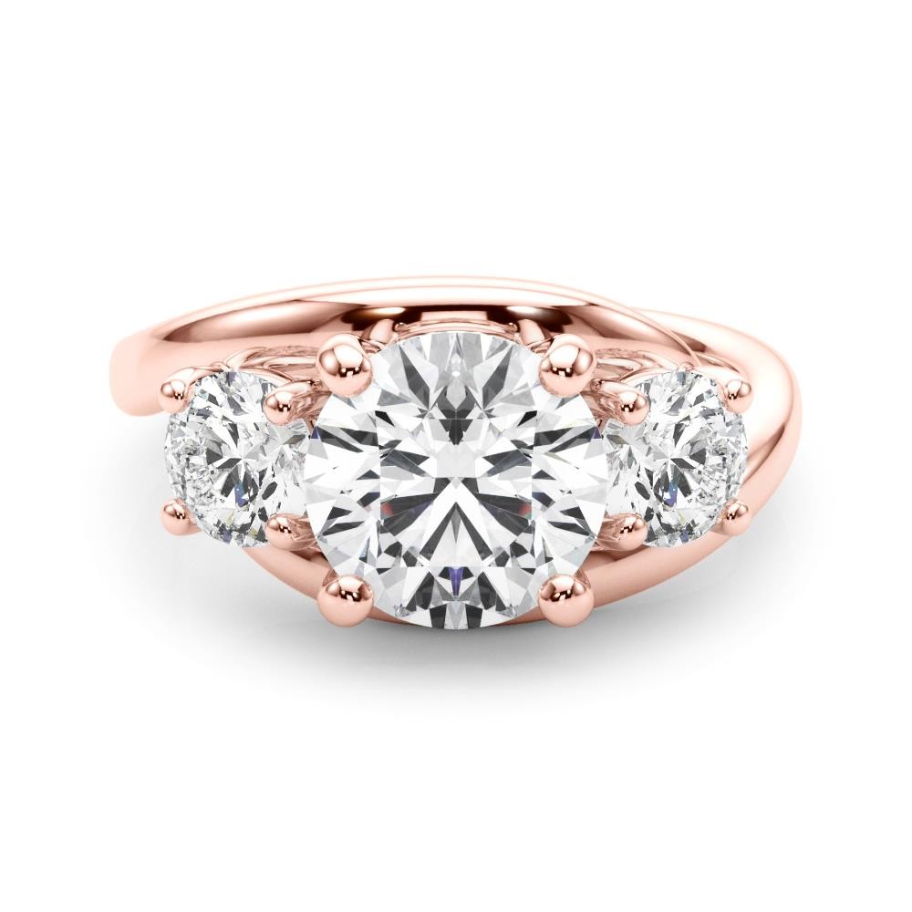 Lab Grown Diamond VS F 2.00-4.00 Ct 3-Stone Round Engagement Ring 14K Solid Gold