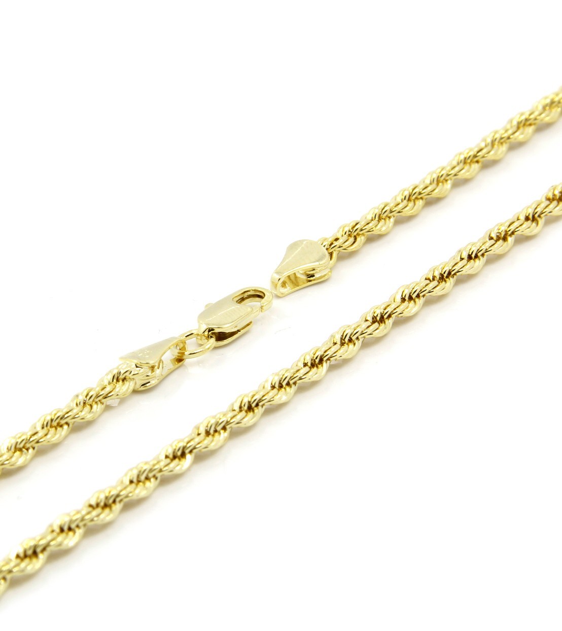 Mens 14K Yellow Gold Plated French Rope Chain Necklace 3mm 4mm 5mm 6mm 20″ 36″