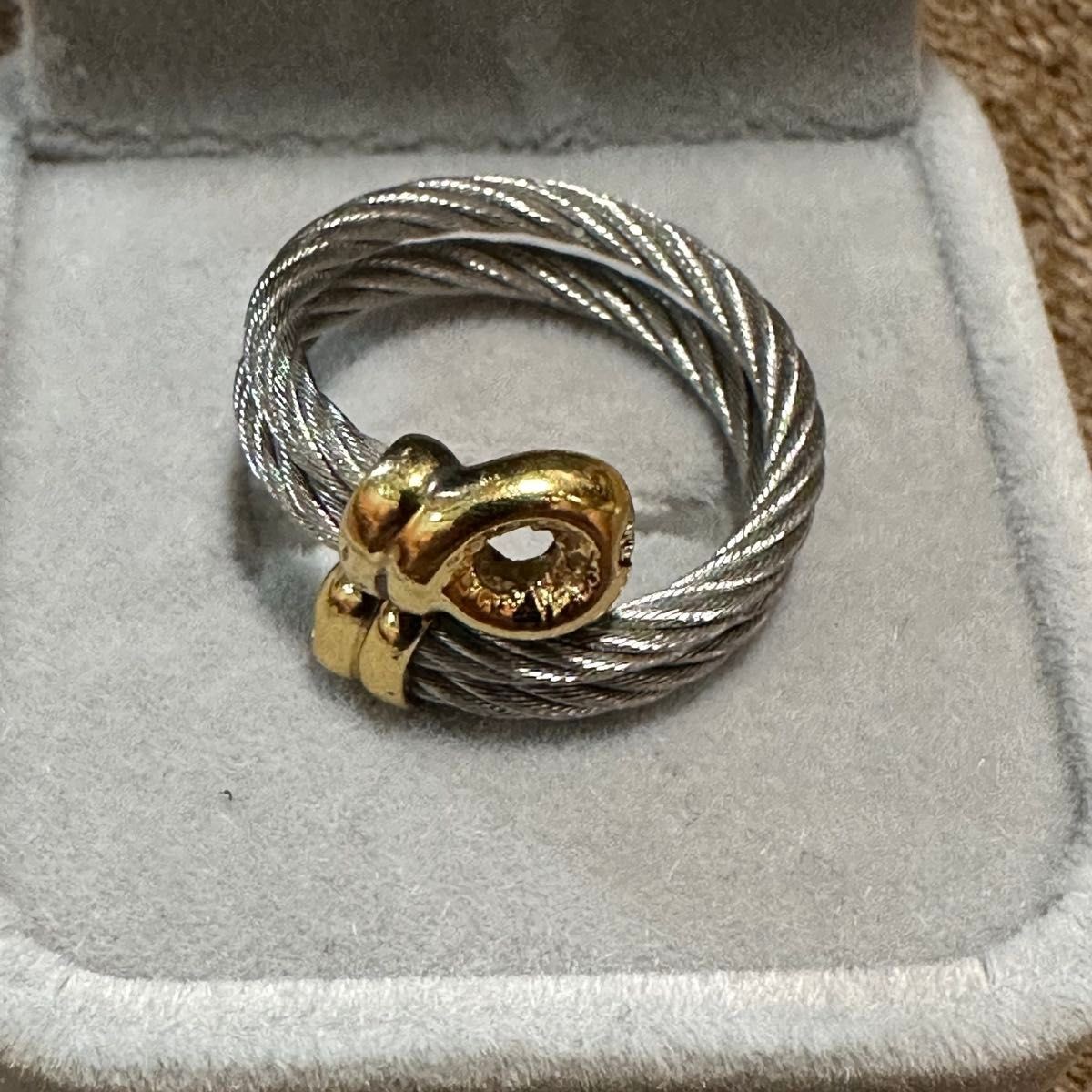 Rare Philippe Charriol Cable Design Ring Gold Silver Size 61 US 9.5 Used JP F/S