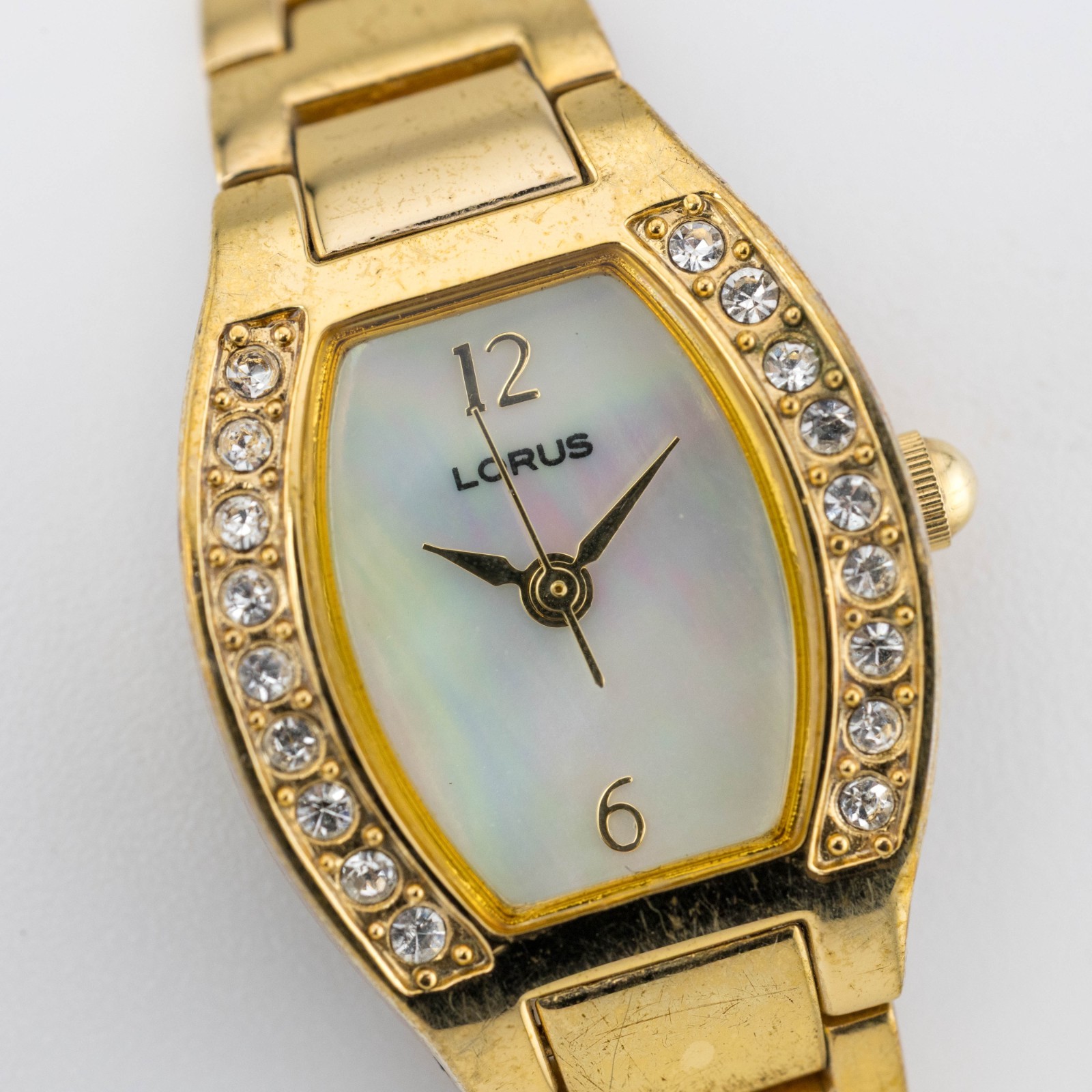 LORUS LR2116 Mother-of-Pearl Dial Quartz Women’s Watch Sz. 6 3/4″ New Battery
