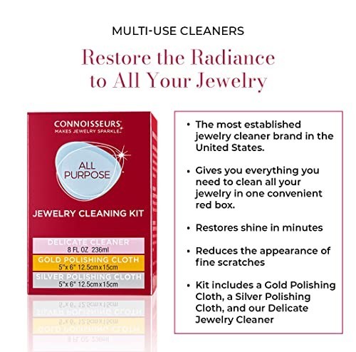 CONNOISSEURS – All-Purpose Jewelry Cleaning Kit | Includes Delicate Jewelry Clea