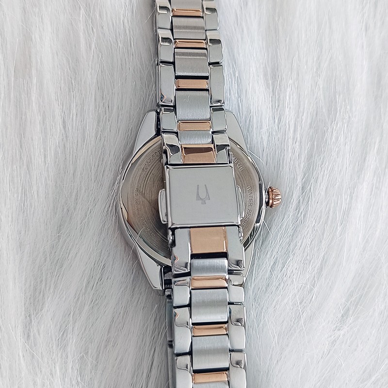 Bulova 98P200 Lady Sutton White&Rose Gold Diamond Quartz Women’s New Watch 28mm