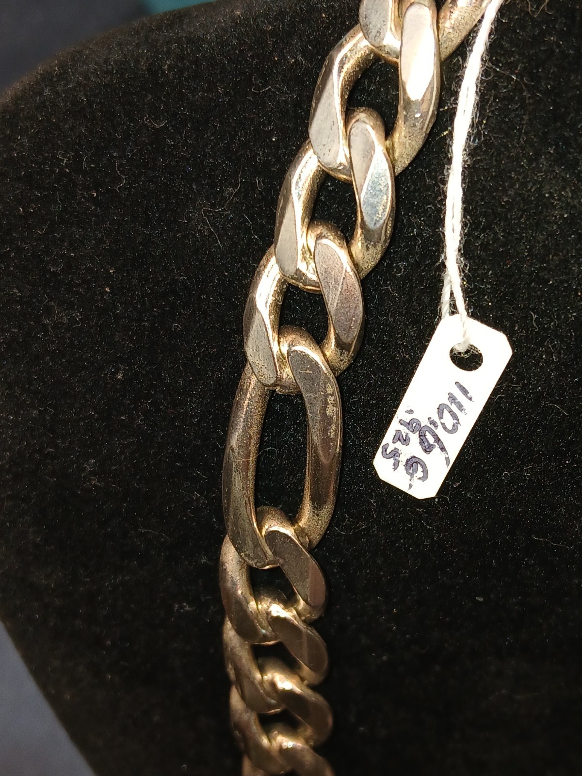 Sterling Silver 110 gram 3+1 Figaro / Cuban Link .925 Silver Italy 10.8MM