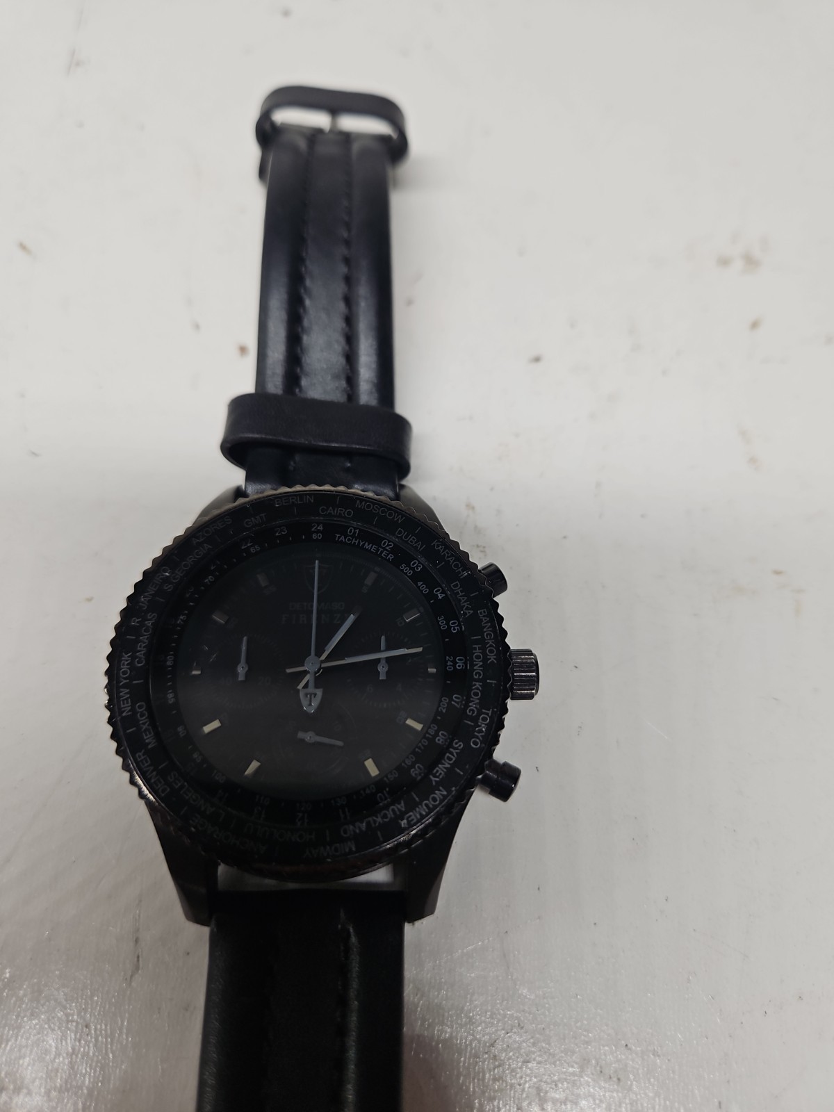 Estate Find: Detomaso Firenze DT1073-1 World Time, Retro Black Blackout, Quartz