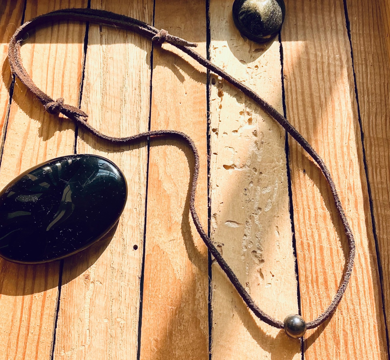 Inspired by Sundance Catalog: Chocolate pearl on soft suede necklace- adjustable