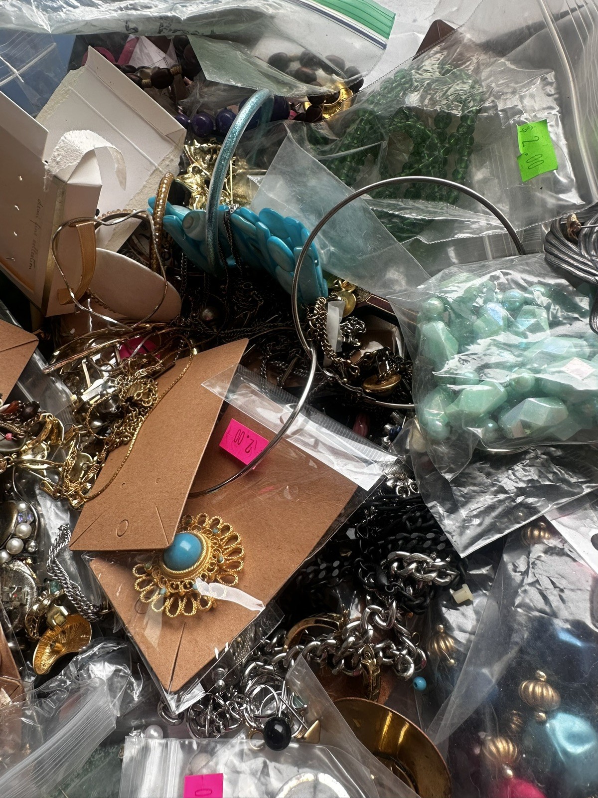 4 Pounds Vintage to Modern Costume Mystery Jewelry Junk Tangled Estate Craft Lot