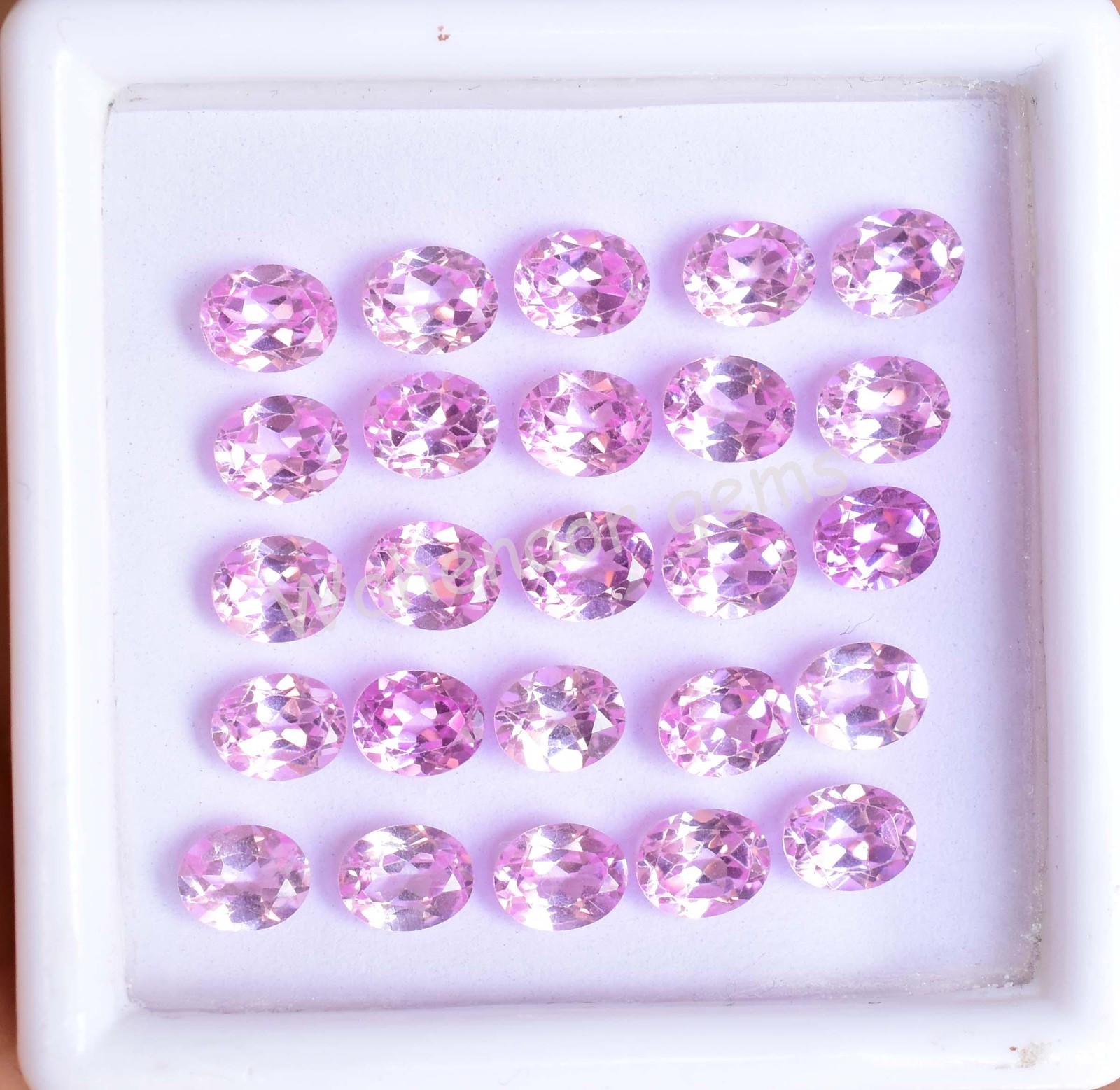 25 Pcs Natural Pink Mogok Ruby 5.00 MM Oval Certified Treated Loose Gemstone