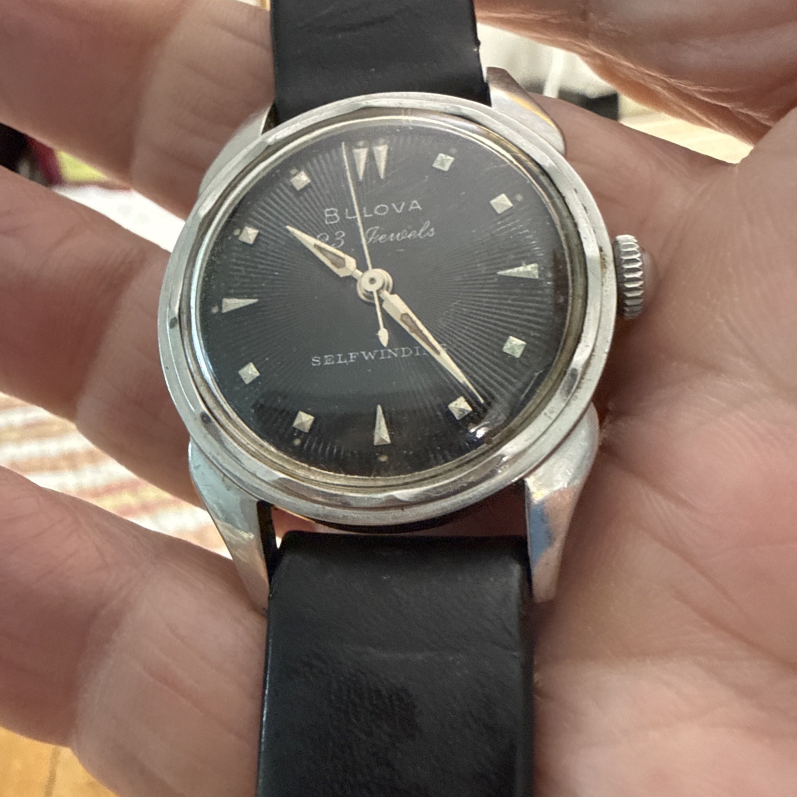 Vintage 1958 Bulova 23 Jewels Self-Winding Watch 10BPAC 6 Adjustments Sunburst