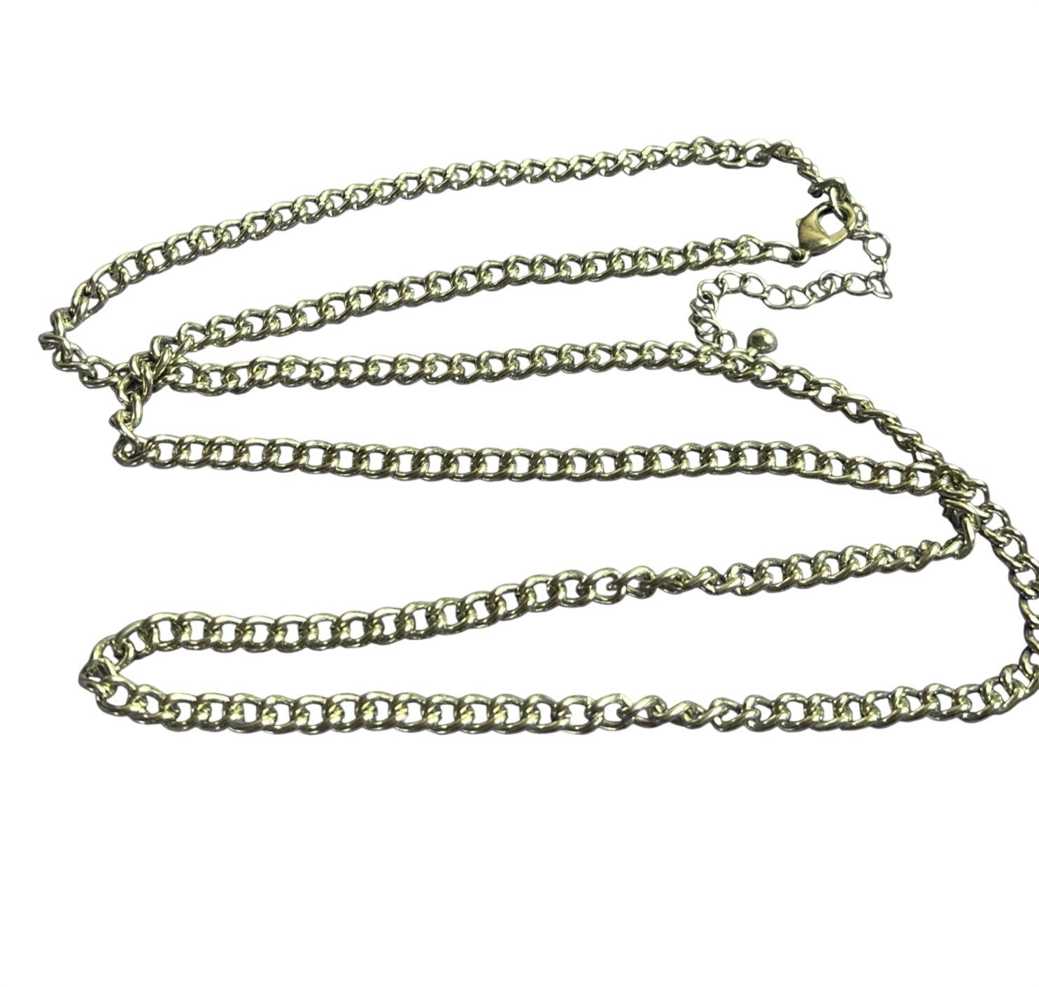 Silvertone Chain Necklace Lobster Clasp 32 – 35 inches Long