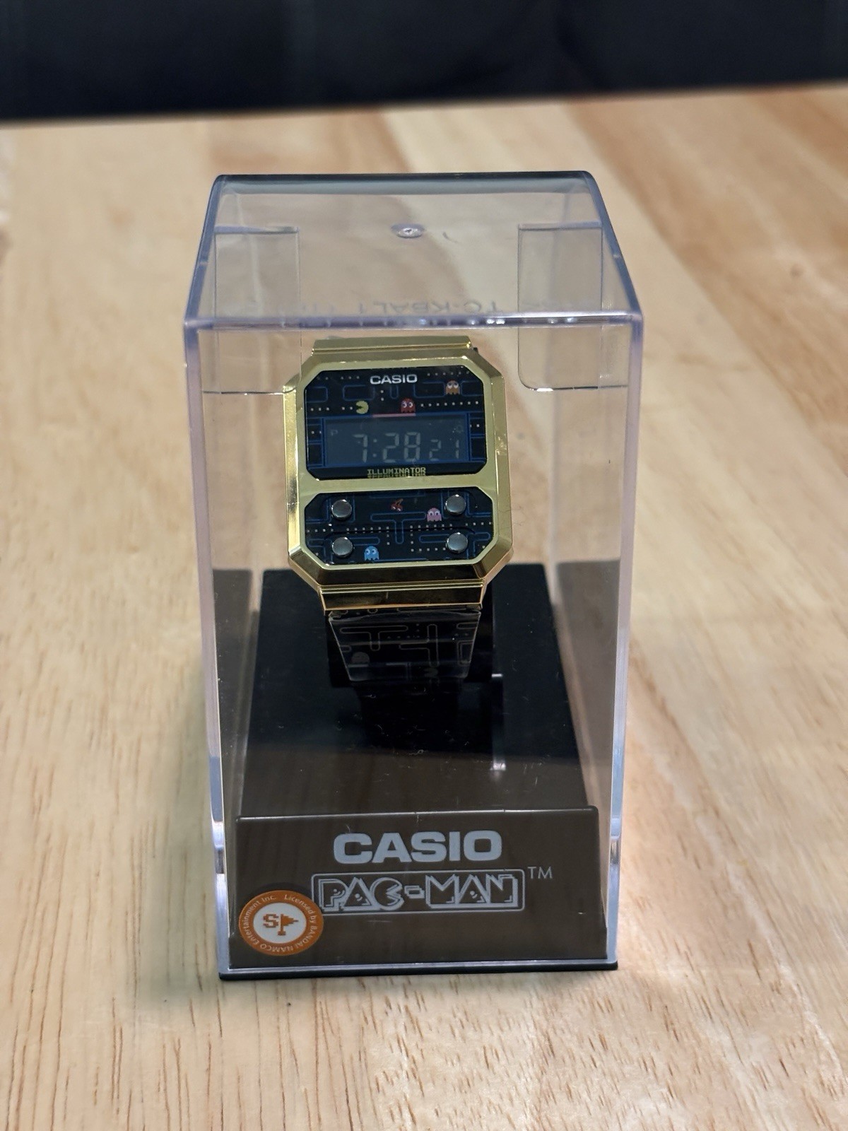 NEW Casio Pac-Man A100WEPC-1BCR Limited Edition Gold Tone Watch BNIB Rare