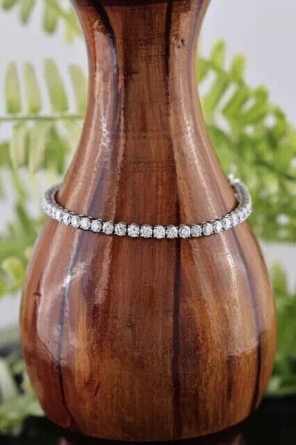 6.60Ct Round Cut Natural Diamond Gift For Women’s tennis Bracelet 14k White Gold