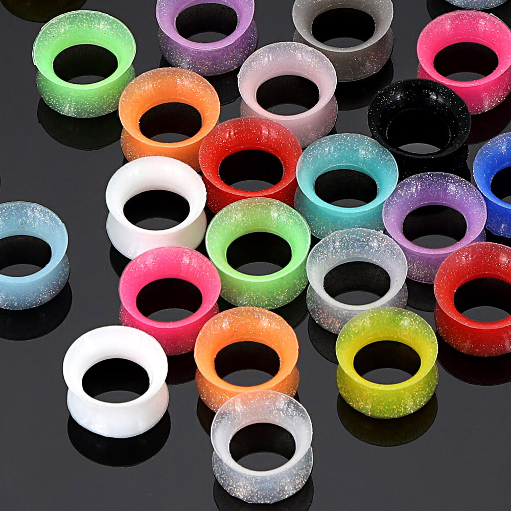 10-100pcs Silicone Flesh Tunnels Earskin-Thin Ear Gauges-Soft Expander 2g-3/4”